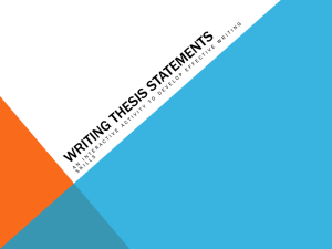 PowerPoint Presentation - Writing Thesis Statements