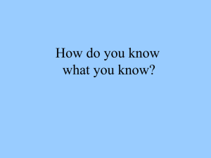How do I know what I know?