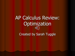 AP Calculus Review: Optimization