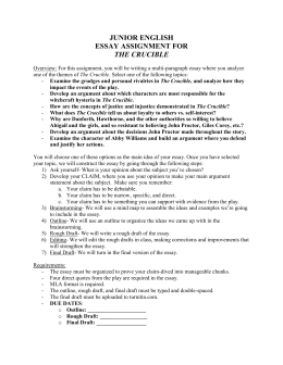 Essay On English Language The Crucible Essay Essays On High School also After High School Essay The Crucible Anna Haschke Example Proposal Essay