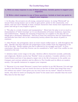 The Crucible Anna Haschke Thecrucibleessayexam Autosaved Psychology As A Science Essay also How To Write Essay Papers Essay With Thesis Statement