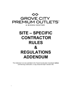 Site Specific Contractor Rules and Regulations