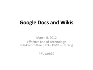 Google Docs & Wikis