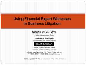 Using Financial Expert Witnesses in Business Litigation