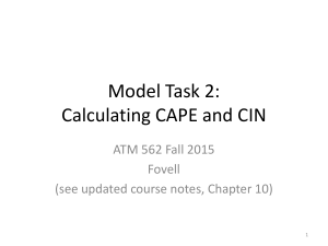 Model Task 2: Calculating CAPE