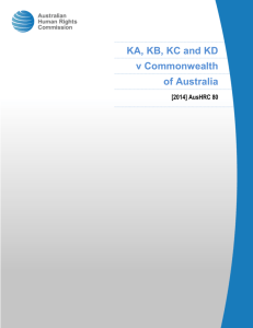 KA, KB, KC and KD v Commonwealth of Australia