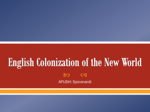 English Colonization - White Plains Public Schools
