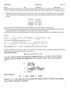 AMS572.01 Final Exam Fall, 2010