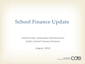 public school finance - Colorado Department of Education