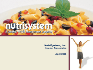NutriSystem Management Presentation - Corporate-ir