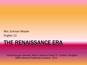 Renaissance Literature - Eckman