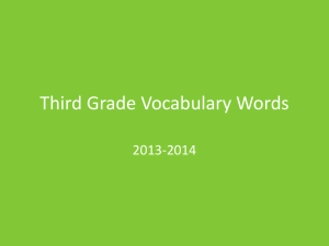 Third Grade Vocabulary Words
