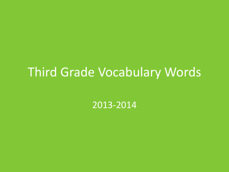 Third Grade Vocabulary Words