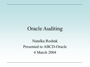 Oracle Auditing - Natalka's Oracle DBA Toolkit
