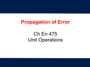 Propagation of Error - Unit Operations Lab