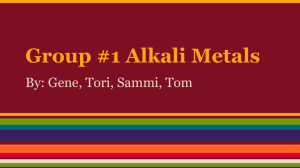 Group #1 Alkali Metals