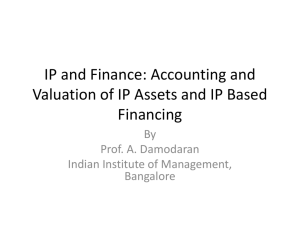 IP and Finance: Accounting and Valuation of IP Assets and IP Based