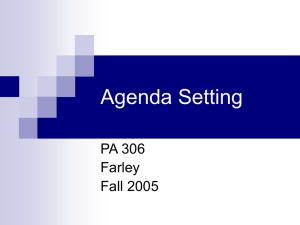 Agenda Setting, Power and Interest Groups