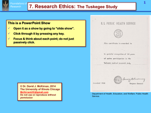 Research Ethics 1, The Tuskegee Study