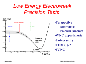 Low Energy Precision Tests