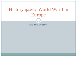 History 4422: World War I in Europe
