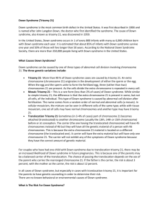 What Is The Risk For Down Syndrome?