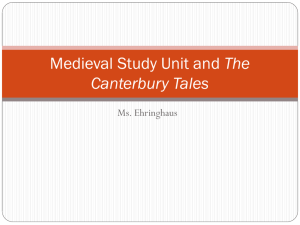 Medieval Study Unit and The Canterbury Tales