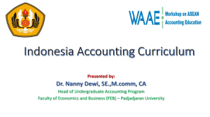 Indonesia Accounting Curriculum - asean accounting education forum
