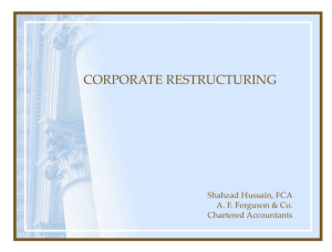 TAX BENEFITS FROM CORPORATE RESTRUCTURING