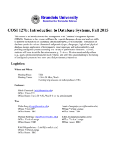 COSI 127b: Introduction to Database Systems