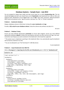 Database Systems * Sample Exam * July 2013