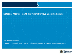National Mental Health Providers Survey: Baseline Results