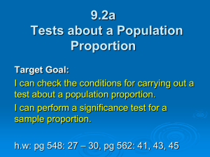 9.2a Tests about a Population Proportion