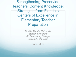 Strengthening Preservice Teachers* Content Knowledge: Strategies