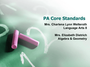 PA Core Standards - Deer Lakes School District
