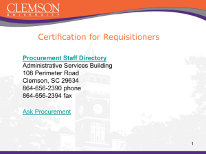 Requisitioner Certification