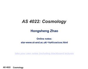 AS 4022 Cosmology - Astronomy Group | University of St Andrews