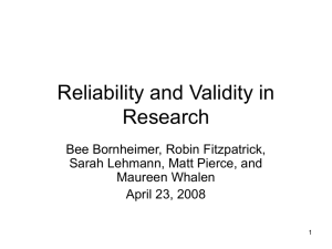 Reliability and Validity in Research