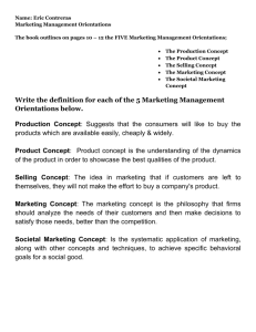 Marketing Management Orientations