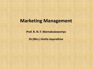 Marketing Management - Prof. B. N. F.