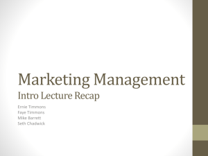 Marketing Management Intro Lecture Recap