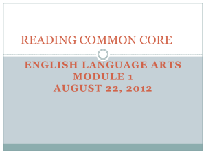 Module 1 Reading - Transition to Common Core