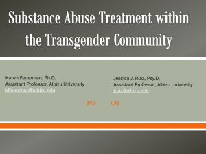 Substance Abuse Treatment within the Transgender Community