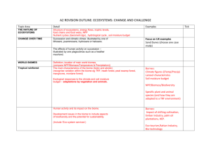 A2 ECOSYSTEMS REVISION OUTLINE