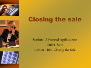 Closing the sale! Powerpoint