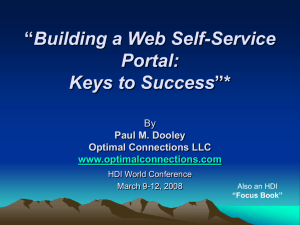 Building a Web Self-Service Portal: Keys to Success