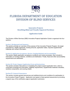 innovative projects program - Florida Division of Blind Services