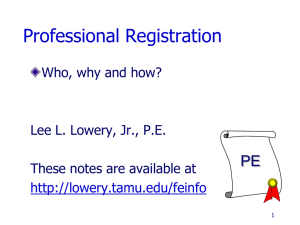 Professional Registration - Engineering Registration