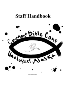 Staff Handbook - Covenant Bible Camp