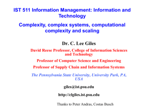 Complexity - Professor C. Lee Giles